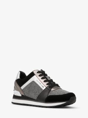 michael kors billie chain-mesh and leather sneaker|Billie Suede and Glitter Chain.